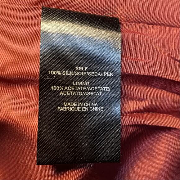 Tibi - Women's Silk Burgundy Pleated Midi Skirt - Size 10 - Pre-owned - Picture 7 of 9